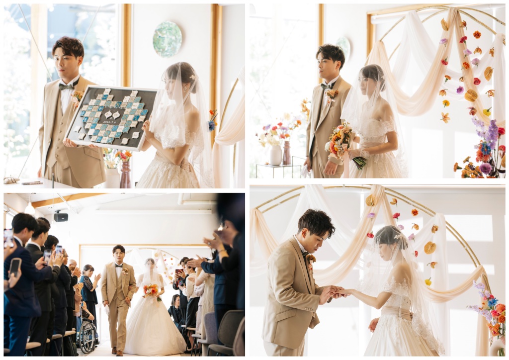 モロッカンタイルの結婚証明書を完成させる挙式