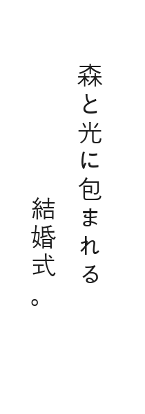 森と光に包まれる結婚式。